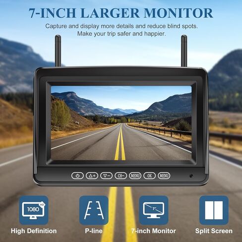 نظام كاميرا RV لاسلكي 4 قنوات، كاميرا رؤية أمامية/خلفية/جانبية بدقة 1080 بكسل، كاميرا احتياطية مع شاشة 7 بوصة، تسجيل، محول لـ Furrion سلكي مسبقًا، كاميرا احتياطية لاسلكية للمركبات الترفيهية والشاحنات والمقطورة in Kuwait