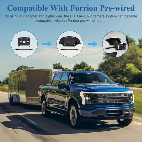 نظام كاميرا RV لاسلكي 4 قنوات، كاميرا رؤية أمامية/خلفية/جانبية بدقة 1080 بكسل، كاميرا احتياطية مع شاشة 7 بوصة، تسجيل، محول لـ Furrion سلكي مسبقًا، كاميرا احتياطية لاسلكية للمركبات الترفيهية والشاحنات والمقطورة in Kuwait