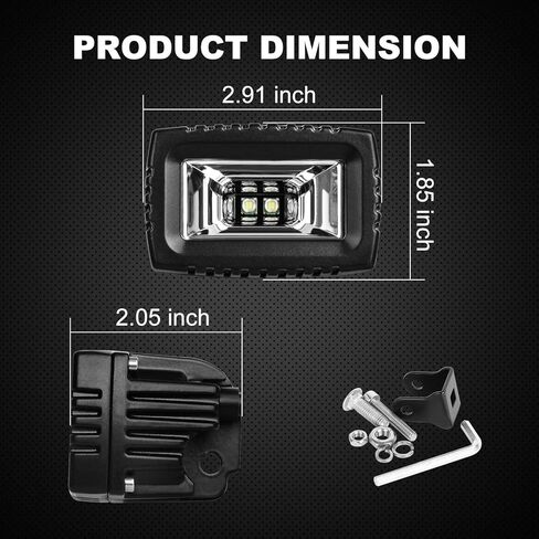 قرون Led صفراء، 2 قطعة 20 وات شريط إضاءة LED للفيضانات أضواء الطرق الوعرة أضواء القيادة الاحتياطية مصباح الضباب لشاحنة ATV UTV SUV أضواء القوارب in Kuwait
