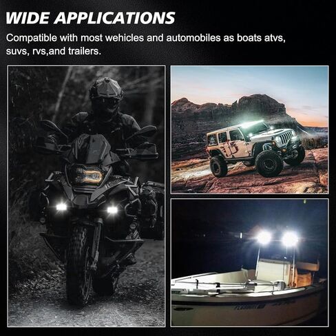 قرون Led صفراء، 2 قطعة 20 وات شريط إضاءة LED للفيضانات أضواء الطرق الوعرة أضواء القيادة الاحتياطية مصباح الضباب لشاحنة ATV UTV SUV أضواء القوارب in Kuwait