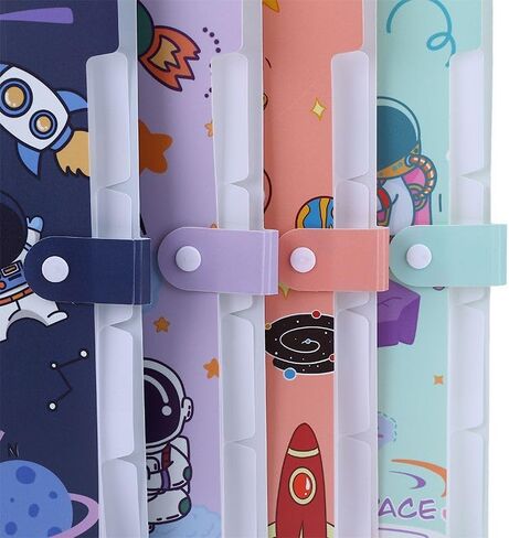 مجلد ملفات 5 جيوب - حرف وحيد القرن لطيف A4 أكورديون موسع ملف ورقي لتنظيم المستندات مع غطاء (وردي) in Kuwait