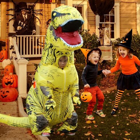 Inflatable Dinosaur Costume Kids Dinosaur Suit Blow up Full Body Dino Costume Boys Girls for Halloween Cosplay Party in Saudi Arabia