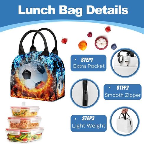 3PCS Backpack for Boys Girls Kids Soccer School Backpack Sets with Lunch Bag Pencil Case, 17 Inch Lightweight Bookpack 3 in 1 Set for Teens Elementary Middle HighSchool Students (Fire Soccer) in Saudi Arabia