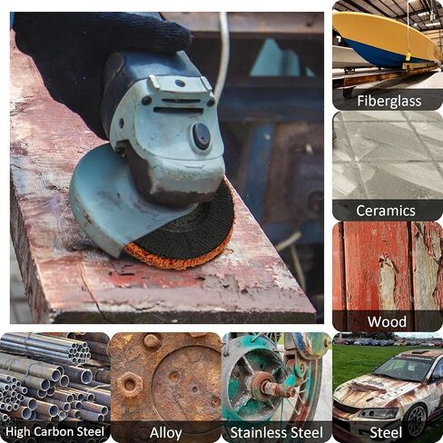 10 عبوات من أقراص الشريط مقاس 4-1/2 بوصة × 7/8 بوصة مجموعة أقراص تجريد الطلاء ذات الصلابة المختلفة لمطحنة الزوايا، عجلة تقشير الطلاء Konvixon لإزالة لحام طلاء الصدأ والأكسدة (أسود وأزرق وأرجواني وأحمر وبرتقالي) in Kuwait