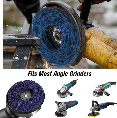 10 عبوات من أقراص الشريط مقاس 4-1/2 بوصة × 7/8 بوصة مجموعة أقراص تجريد الطلاء ذات الصلابة المختلفة لمطحنة الزوايا، عجلة تقشير الطلاء Konvixon لإزالة لحام طلاء الصدأ والأكسدة (أسود وأزرق وأرجواني وأحمر وبرتقالي) in Kuwait
