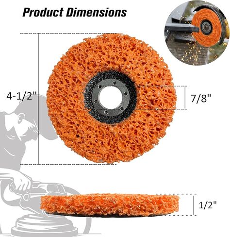 10 عبوات من أقراص الشريط مقاس 4-1/2 بوصة × 7/8 بوصة مجموعة أقراص تجريد الطلاء ذات الصلابة المختلفة لمطحنة الزوايا، عجلة تقشير الطلاء Konvixon لإزالة لحام طلاء الصدأ والأكسدة (أسود وأزرق وأرجواني وأحمر وبرتقالي) in Kuwait