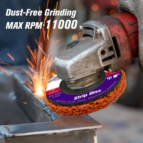 10 عبوات من أقراص الشريط مقاس 4-1/2 بوصة × 7/8 بوصة مجموعة أقراص تجريد الطلاء ذات الصلابة المختلفة لمطحنة الزوايا، عجلة تقشير الطلاء Konvixon لإزالة لحام طلاء الصدأ والأكسدة (أسود وأزرق وأرجواني وأحمر وبرتقالي) in Kuwait