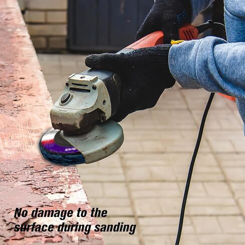 10 عبوات من أقراص الشريط مقاس 4-1/2 بوصة × 7/8 بوصة مجموعة أقراص تجريد الطلاء ذات الصلابة المختلفة لمطحنة الزوايا، عجلة تقشير الطلاء Konvixon لإزالة لحام طلاء الصدأ والأكسدة (أسود وأزرق وأرجواني وأحمر وبرتقالي) in Kuwait