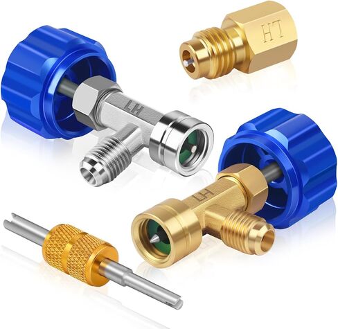 مجموعة أدوات الصنبور بولتيجن R134a، علبة الغلق الذاتي R134a للسيارات، علبة الفريون لثقب التيار المتردد، تجهيزات محول R134a، مع أداة إزالة الصمام الأساسية in Kuwait