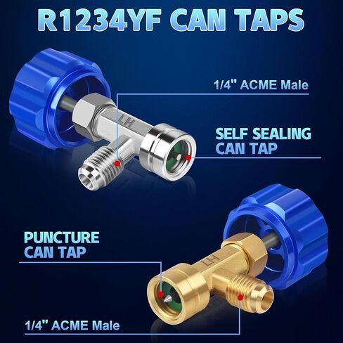 مجموعة أدوات الصنبور بولتيجن R134a، علبة الغلق الذاتي R134a للسيارات، علبة الفريون لثقب التيار المتردد، تجهيزات محول R134a، مع أداة إزالة الصمام الأساسية in Kuwait