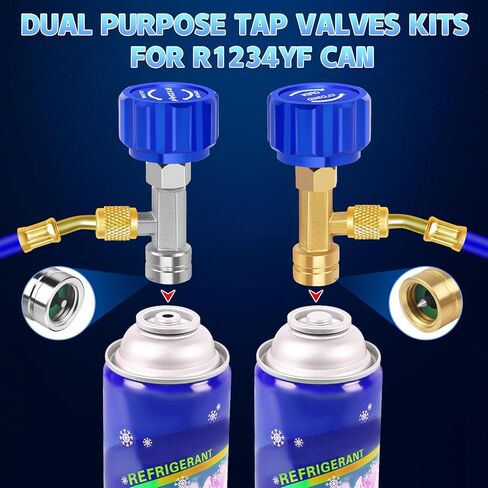 مجموعة أدوات الصنبور بولتيجن R134a، علبة الغلق الذاتي R134a للسيارات، علبة الفريون لثقب التيار المتردد، تجهيزات محول R134a، مع أداة إزالة الصمام الأساسية in Kuwait