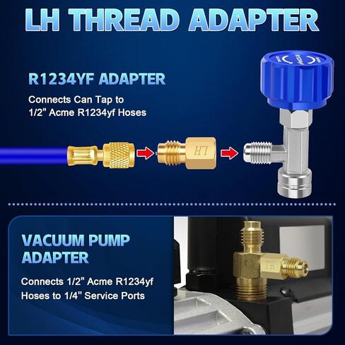 مجموعة أدوات الصنبور بولتيجن R134a، علبة الغلق الذاتي R134a للسيارات، علبة الفريون لثقب التيار المتردد، تجهيزات محول R134a، مع أداة إزالة الصمام الأساسية in Kuwait