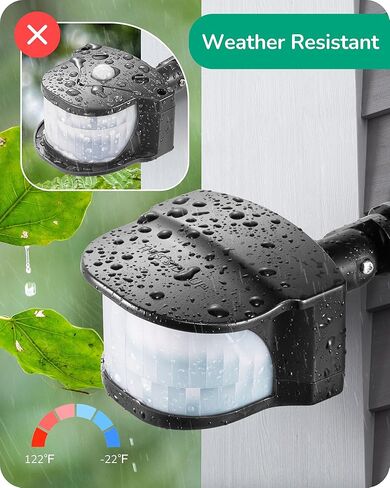 EDISHINE New Replacement Motion Sensor, Automatic Dusk to Dawn Motion Sensor, 240° & 360° Sensing Angle, Adjustable Delay Time & 60FT Detection Range, Outdoor Motion Sensor with 3 Modes, UL Listed in Kuwait