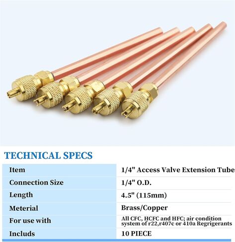 Wisscool 10 قطع صمام خدمة Vlave الوصول HVAC 1/4 بوصة صمام تبريد التيار المتردد الجذعي (2.5 بوصة 4.5 بوصة) in Kuwait