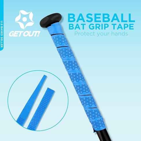 اخرج! شريط قبضة مضرب البيسبول - شريط لاصق بمقبض رياضي مقاس 43 بوصة، شريط لاصق مبطن بجلد الخفافيش in Kuwait