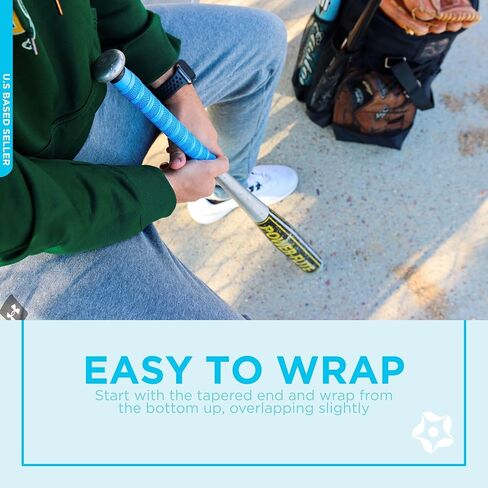 اخرج! شريط قبضة مضرب البيسبول - شريط لاصق بمقبض رياضي مقاس 43 بوصة، شريط لاصق مبطن بجلد الخفافيش in Kuwait