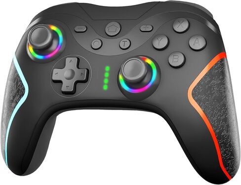 وحدة تحكم التبديل، وحدة تحكم Switch Pro اللاسلكية للتبديل / Switch Lite / Switch OLED / Windows PC، وحدة تحكم التبديل اللاسلكية مع ضوء RGB LED، 1000 مللي أمبير، قابلة للبرمجة، الاستيقاظ، توربو، التحكم في الحركة in Saudi Arabia