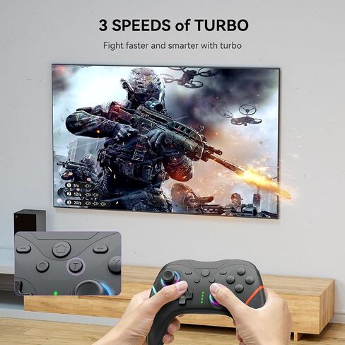 وحدة تحكم التبديل، وحدة تحكم Switch Pro اللاسلكية للتبديل / Switch Lite / Switch OLED / Windows PC، وحدة تحكم التبديل اللاسلكية مع ضوء RGB LED، 1000 مللي أمبير، قابلة للبرمجة، الاستيقاظ، توربو، التحكم في الحركة in Saudi Arabia