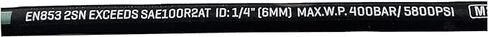 HaiChi 26711-04-04-RW- Hydraulic Hose Swivel Assembly 1/4" Hydraulic Hose with Female JIC X Female JIC, 36" Long (5800psi)-US, Black in Kuwait