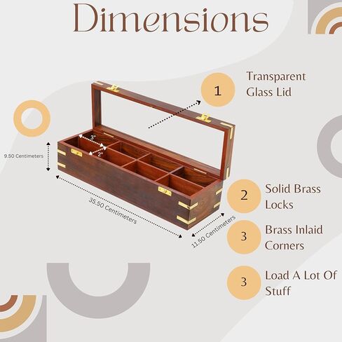 Nagina International Wooden Handcrafted Box With Divided 08 Compartments | Home Decor Styled & Attractive | Housewarming Decorative Gifts Ideas | Collectible & Jewellery Storage in Kuwait