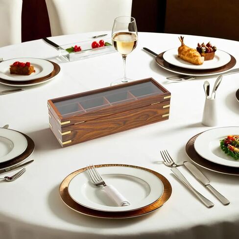 Nagina International Wooden Handcrafted Box With Divided 08 Compartments | Home Decor Styled & Attractive | Housewarming Decorative Gifts Ideas | Collectible & Jewellery Storage in Kuwait