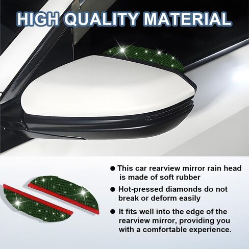 قطعتان من واقي حاجب المطر، مرآة الرؤية الخلفية للسيارة اللامعة، حواجب المطر، واقي الرؤية الخلفية للحاجب الجانبي، واقي المطر لمعظم السيارات والشاحنات وسيارات الدفع الرباعي (لون AB) in Kuwait