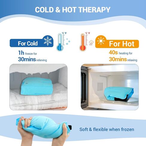 Comfytemp Large Ankle Foot Ice Pack Wrap for Plantar Fasciitis Relief, FSA HSA Approved, Ankle Brace for Sprained Ankle, Heel Spur, Swelling, Achilles Tendonitis,Pain, Hot & Cold Therapy, 2 Packs in Kuwait