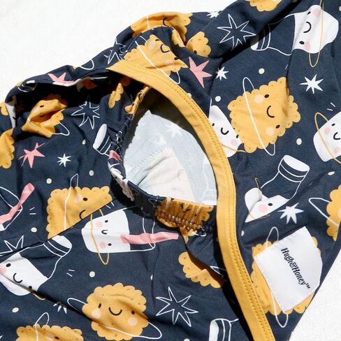 HUGH & HONEY SnugFlex ™ Romper، الخيزران فيسكوز، بيجامة للرضع والأطفال الصغار، بدون سحاب مع تغطية قابلة للتحويل للأيدي والأقدام in Kuwait