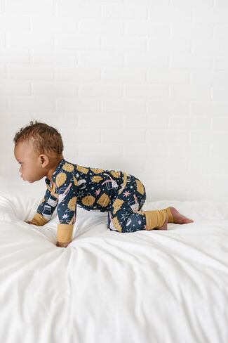 HUGH & HONEY SnugFlex ™ Romper، الخيزران فيسكوز، بيجامة للرضع والأطفال الصغار، بدون سحاب مع تغطية قابلة للتحويل للأيدي والأقدام in Kuwait
