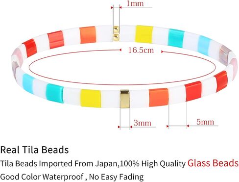 KELITCH Tila Miyuki Beads Bracelets Colorful Strand Stretch Bracelets Mixed Friendship Bracelets in Saudi Arabia