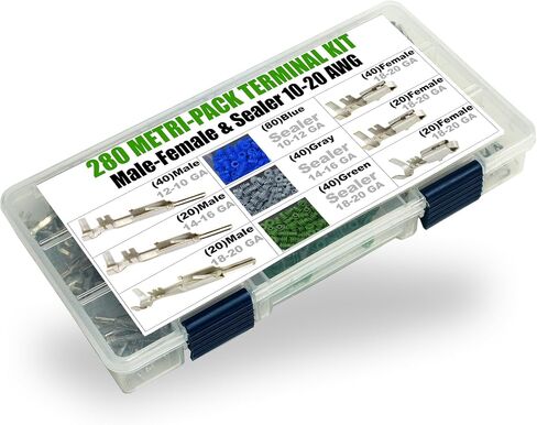 Metri-Pack 280 Series (X12) Male and (X12) Female w/ (24 Blue Sealer) Terminal, Sockets and Pin 10-12 GA in Saudi Arabia