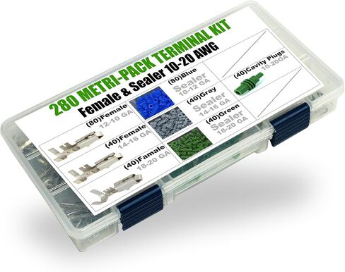 Metri-Pack 280 Series (X12) Male and (X12) Female w/ (24 Blue Sealer) Terminal, Sockets and Pin 10-12 GA in Saudi Arabia