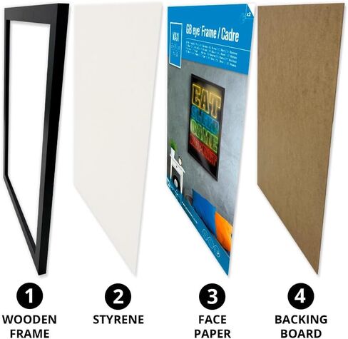 ABYSTYLE GB Eye 20.5x15 Frame, FSC Oak Wood Poster Frame, scratch proof glazing, Horizontal and Vertical Wall Mounting Display - frames for Photo Gallery Home Room Office Decor in Saudi Arabia