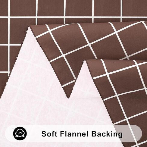 Rectangle Table Cloth, Waterproof Vinyl Tablecloths with Flannel Backing, Wipeable Plastic Plaid Table Cover for Dining, Picnic, Indoor and Outdoor (52" x 70", Black) in Kuwait