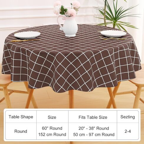 Rectangle Table Cloth, Waterproof Vinyl Tablecloths with Flannel Backing, Wipeable Plastic Plaid Table Cover for Dining, Picnic, Indoor and Outdoor (52" x 70", Black) in Kuwait
