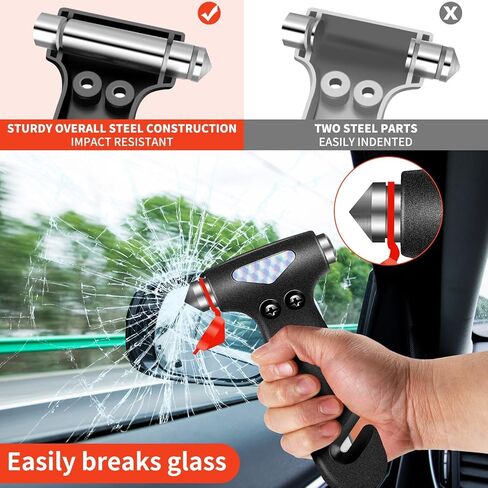 3-in-1 Window Breaker Seat Belt Cutter,2 Pcs Set Car Safety Hammer Glass Breaker, Car Essentials, Cute Gadgets, Accessories, Must-Have Auto Rescue Tool Inside Car Toolkit. in Saudi Arabia