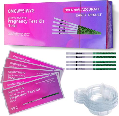 Pregnancy Test Strips Early Home Detection Pregnancy Test Kit Individually Wrapped Pregnancy Strips Clear HCG Test（5 Tests） in Saudi Arabia