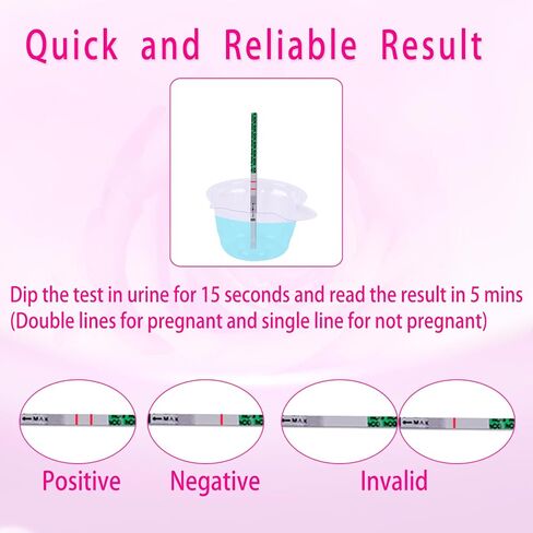 Pregnancy Test Strips Early Home Detection Pregnancy Test Kit Individually Wrapped Pregnancy Strips Clear HCG Test（5 Tests） in Saudi Arabia