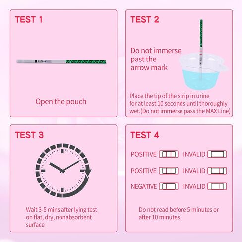 Pregnancy Test Strips Early Home Detection Pregnancy Test Kit Individually Wrapped Pregnancy Strips Clear HCG Test（5 Tests） in Saudi Arabia