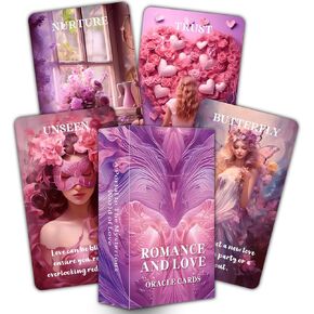 Romantic Love Oracle Cards, Life Relationship Oracle Deck, Soulmates and Twin Flames Oracle Cards for Beginners, Guide You on The Journey of Love