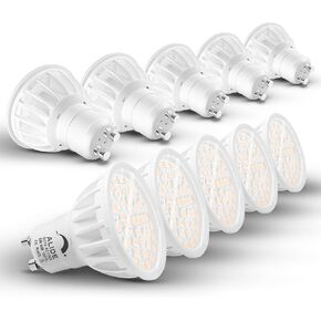 ALIDE MR16 مصابيح الفيضانات LED 5 وات، استبدل الهالوجين 50 وات، زاوية واسعة 120 درجة شعاع، GU5.3 ثنائي الدبوس 2700 ك أبيض دافئ، 12 فولت MR16 لمبة LED لتتبع الفيضانات العلوية، إضاءة المناظر الطبيعية، 6 عبوات