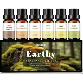 Essential Oils Set, Clean Scents Fragrance Oil Essential Oils for Diffuser Aromatherapy | Fresh Linen, Extra Clean, Warm Cotton, Soft Powder, Pure Soap, Eucalyptus Peppermint, 6x10ml