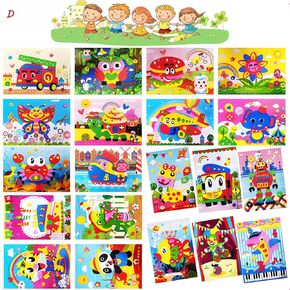 D# 20pcs 3D EVA Foam Sticker Puzzle Game DIY Cartoon Animal Learning Education Toys for Children. Cultivate Kid's Three-Dimensional Thinking. 7"X5" Medium Size.