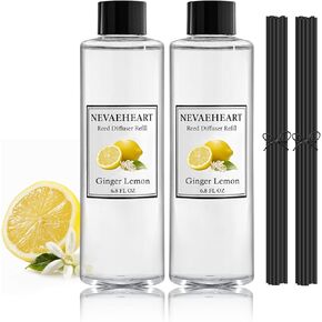 NEVAEHEART Reed Diffuser Refill, Black Cherry Reed Diffuser Oil with Sticks Set, 6.8oz(200ml) Reed Diffuser Oil Refill Home Fragrance for Bedroom, Bathroom Home Decor