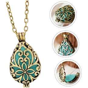 2pcs Aromatherapy Necklace Jewelry Floral Aroma Diffuser Locket Necklace Pendant Necklace Aromatherapy Diffuser Necklace Ancient Bronze Alloy Essential Oil
