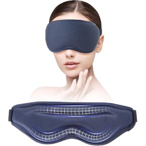 Sleep Mask for Women and Men, 3D Sleeping Mask, Zero Eye Pressure, 100% Light Blocking, Night Blindfold, Soft Eye Mask for Sleep, Eye Shade Cover for Travel, Blue