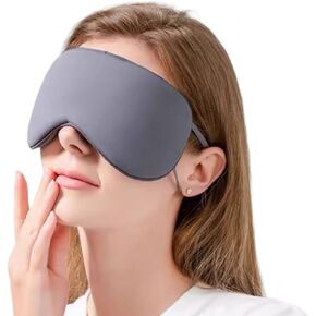 Sleep Mask FSA or HSA Eligible, Warm and Cool Dual Sides,Eye Mask for Sleep with Soft Cover,Blocks Light,Adjustable Ear Loops,Gray for Man and Women