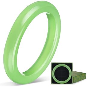 2.4 in Natural Jade Bracelets Jade Bangle Bracelets with Box Good Luck Bracelets Mother's Day Gifts for Women