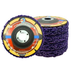 WA 5PCS - 4" Strip & Clean Discs for Angle Grinder, Purple Easy Strip Disc, Surface Treatment, Rust Paint Glue Removal, Descaling (Coarse), 4"x5/8", MAX RPM 15,300