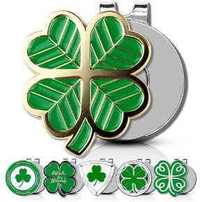 ClubSmith® Premium Golf Ball Marker Hat Clip Set, Lucky Clover & Shamrock, Funny Magnetic Golf Ball Marker, Putting Marker Coin Cool Golf Accessories, Golf Gifts for Men & Women in Kuwait